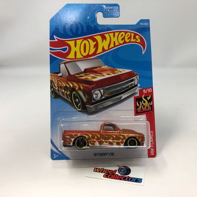 '67 Chevy C10 #176 * Orange w/ Flames * 2019 Hot Wheels
