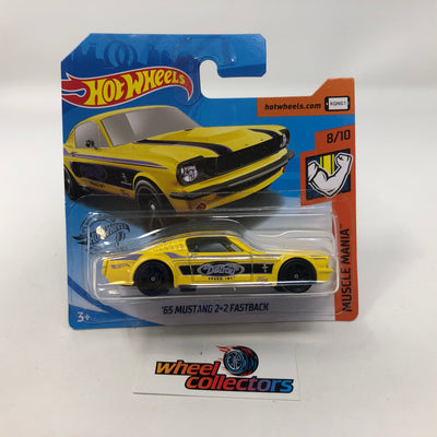 '65 Mustang 2+2 Fastback * Yellow * 2019 Hot Wheels Short Card