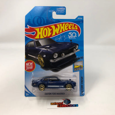 Custom Ford Maverick #219 * Blue * 2018 Hot Wheels