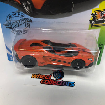 Lamborghini Aventador J #223 * Orange  * 2019 Hot Wheels