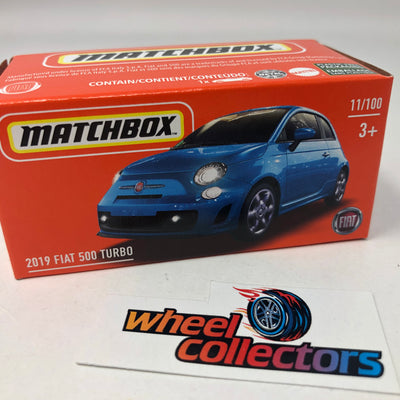 2019 Fiat 500 Turbo * Blue * Matchbox POWER GRABS