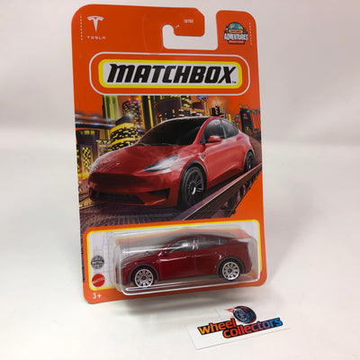 Tesla Model Y #18 * Red * 2022 Matchbox Mix 6 Case F