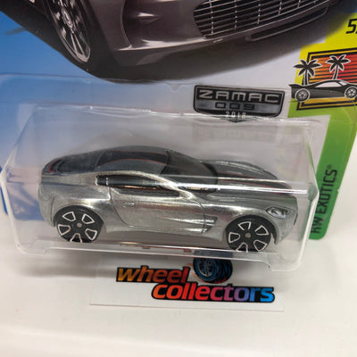 Aston Martin One-77 * Zamac * 2018 Hot Wheels w/ Factory Set Sticker