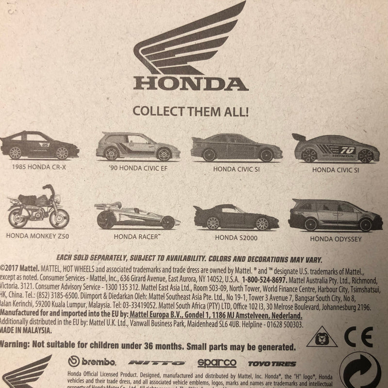 Honda Series * Complete 8 Car Set * Hot Wheels Store Exclusive