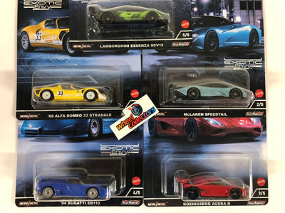 Exotic Complete 5 Car Set * 2022 Hot Wheels EXOTIC ENVY 2 Car Culture Case M