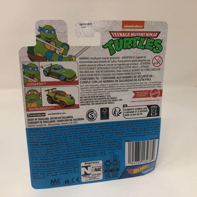 Leonardo Teenage Turtles * 2022 Hot Wheels Character Cars Case D nickelodeon