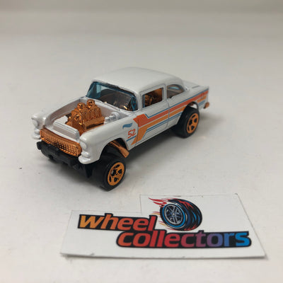 '55 Chevy Bel Air Gasser * White * Hot Wheels Loose 1:64 Scale