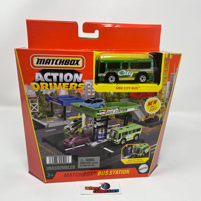 Bus Station w/ City Bus * 2022 Matchbox Action Drivers Playset