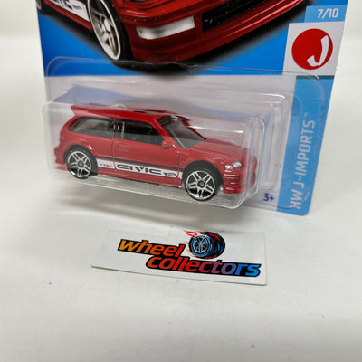 '90 Honda Civic #96 * Red * 2023 Hot Wheels Case E