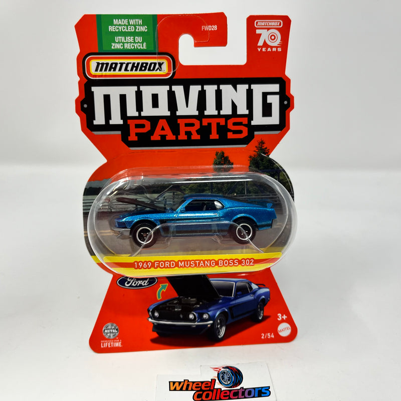 1969 Ford Mustang Boss 302 * Blue * 2023 Matchbox Moving Parts