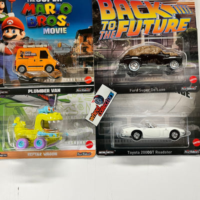 4 Car P case Set w/Mario Plumber Van * 2023 Hot Wheels Retro Entertainment