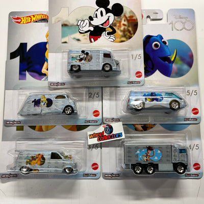 Disney 5 Car Set * 2023 Hot Wheels Pop Culture Disney 100 Years Case S