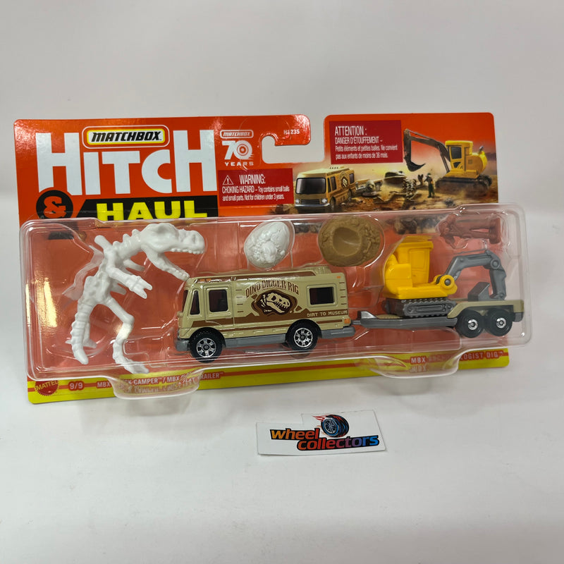 Truck Camper/ Flat Trailer Archaeologist Dig 2023 Matchbox Hitch Haul